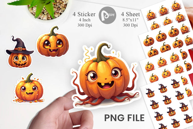 Sticker Surreal Pumpkins Sublimation artnoy 