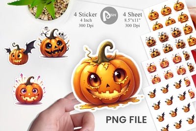 Sticker Surreal Pumpkins Sublimation artnoy 