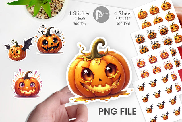 Sticker Surreal Pumpkins Sublimation artnoy 