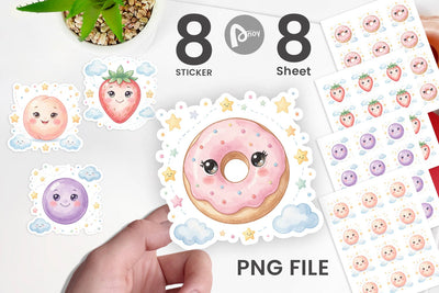 Sticker Sweet Baby Treat Watercolor Sublimation artnoy 