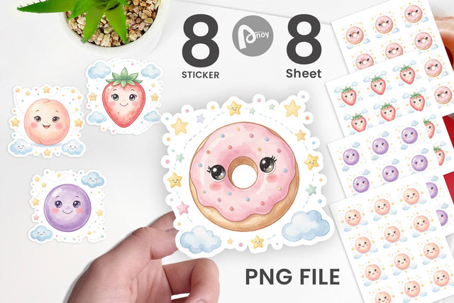 Sticker Sweet Baby Treat Watercolor Sublimation artnoy 