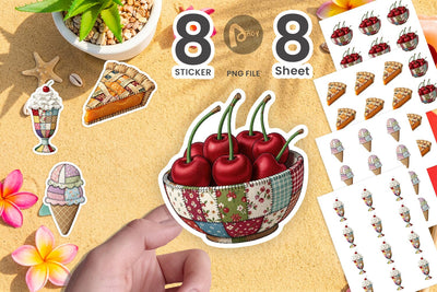 Sticker Sweet Chilled Summer Stitches Sublimation artnoy 
