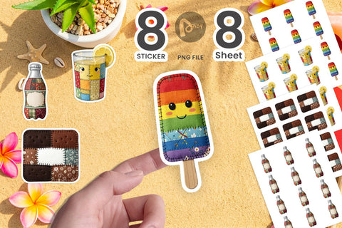 Sticker Sweet Chilled Summer Stitches Sublimation artnoy 