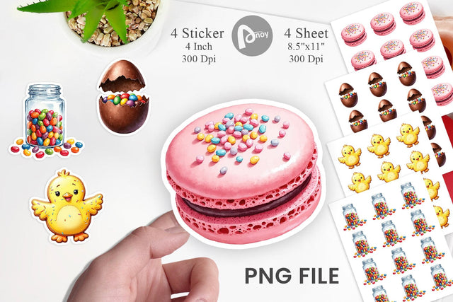 Sticker Sweet Easter Treats and Desserts Watercolor Sublimation artnoy 