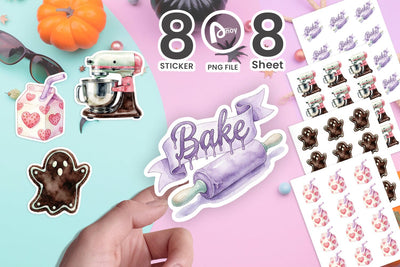 Sticker Sweet Pastel Goth Halloween Bakery SVG artnoy 