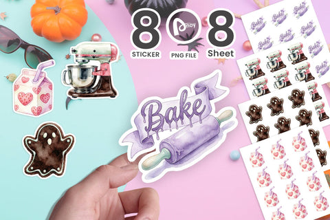 Sticker Sweet Pastel Goth Halloween Bakery SVG artnoy 
