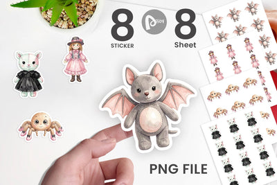 Sticker Sweet Pastel Goth Plushies Sublimation artnoy 