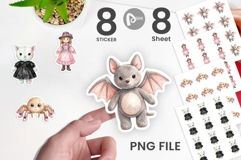 Sticker Sweet Pastel Goth Plushies Sublimation artnoy 