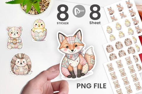 Sticker Sweet Picnic Patchwork Watercolor Sublimation artnoy 