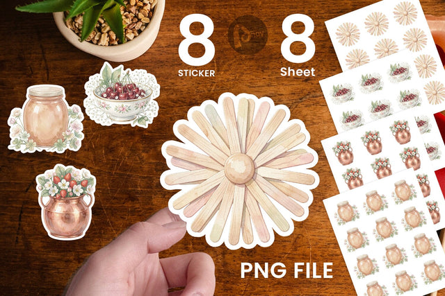 Sticker Sweet Summer Treats Soft Watercolor Sublimation artnoy 