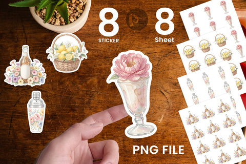 Sticker Sweet Summer Treats Soft Watercolor Sublimation artnoy 