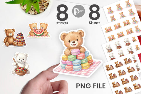 Sticker Sweet Treats Teddy Bear Sublimation artnoy 