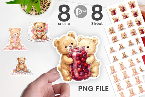 Sticker Sweet Treats Teddy Bear Sublimation artnoy 