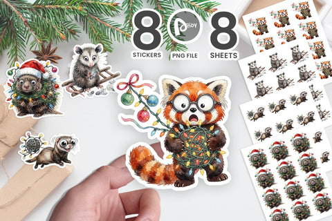 Sticker Tangled Lights & Ladder Mishaps SVG artnoy 