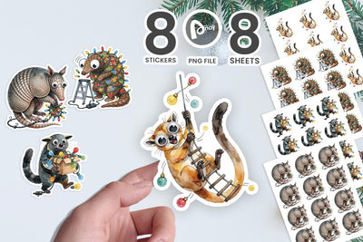 Sticker Tangled Lights & Ladder Mishaps SVG artnoy 