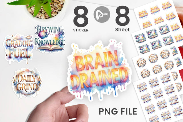 Sticker Teacher Coffee Quotes Sublimation artnoy 