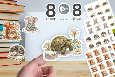 Sticker Tired Boho Teacher Animal Watercolor Sublimation artnoy 