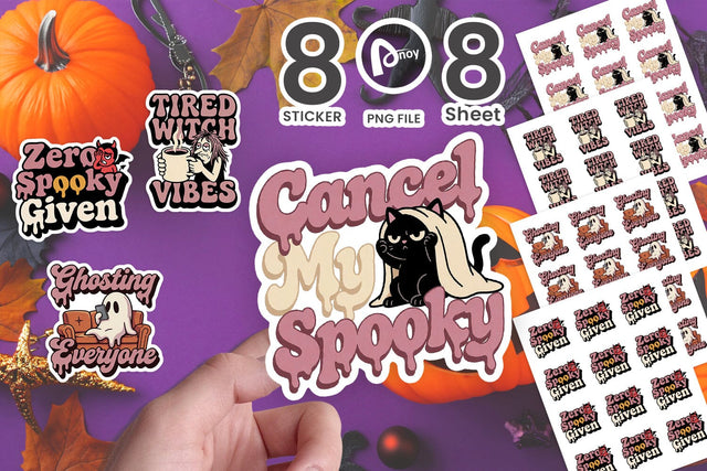 Sticker Tired Ghoul Club Retro Halloween SVG artnoy 