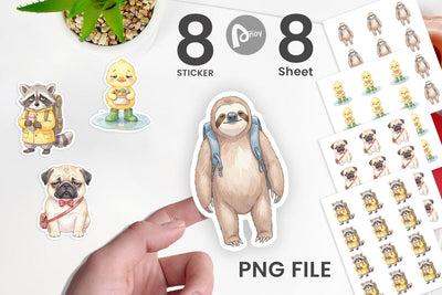Sticker Tired Morning Commute Animal Sublimation artnoy 