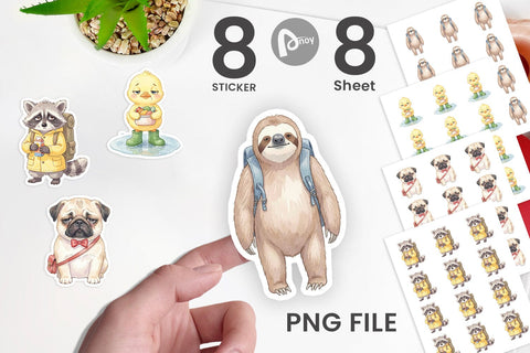 Sticker Tired Morning Commute Animal Sublimation artnoy 