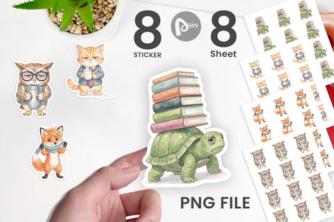 Sticker Tired School Animal Morning Burnout Sublimation artnoy 