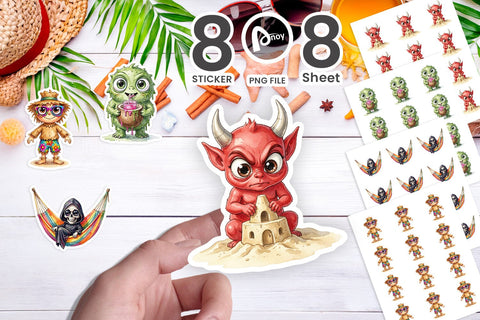 Sticker Tropical Trick or Treater Sublimation artnoy 