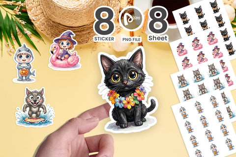 Sticker Tropical Trick or Treater Sublimation artnoy 