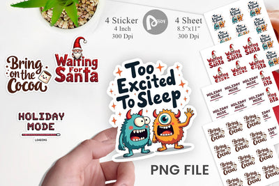 Sticker Ugly Cute Christmas Countdown: Quirky Quotes Sublimation artnoy 