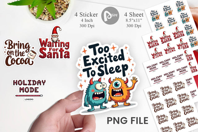 Sticker Ugly Cute Christmas Countdown: Quirky Quotes Sublimation artnoy 