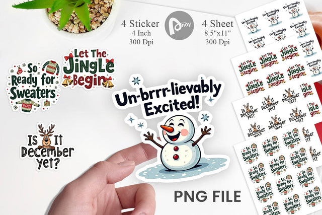 Sticker Ugly Cute Christmas Countdown: Quirky Quotes Sublimation artnoy 