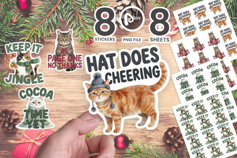 Sticker Ugly Sweater Judgmental Cat Choir SVG artnoy 