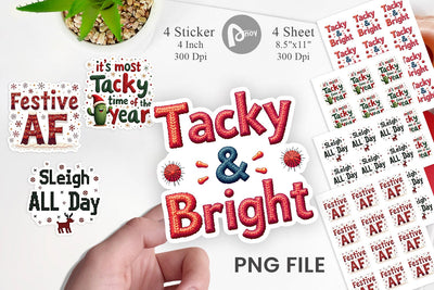 Sticker Ugly Sweater Sayings: Tacky & Trendy Quotes Sublimation artnoy 