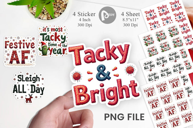 Sticker Ugly Sweater Sayings: Tacky & Trendy Quotes Sublimation artnoy 