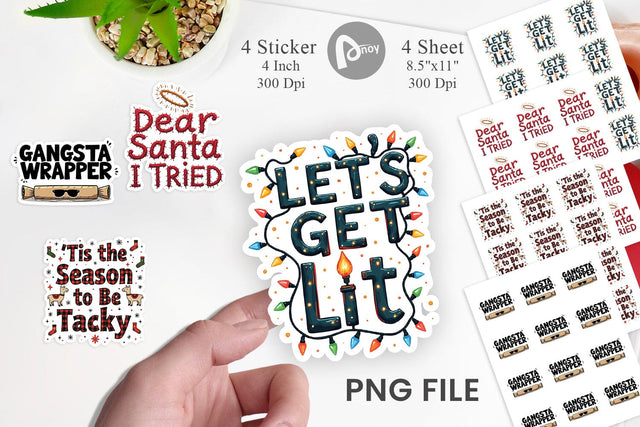 Sticker Ugly Sweater Sayings: Tacky & Trendy Quotes Sublimation artnoy 