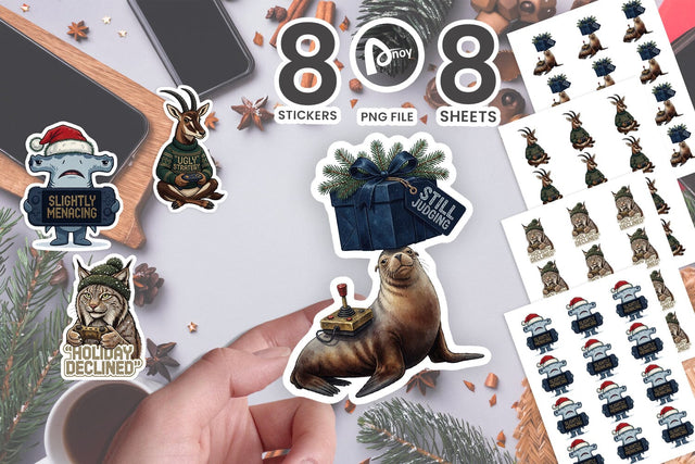 Sticker Ugly Sweater Speedrun & Gift Shade SVG artnoy 