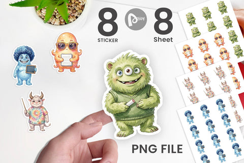 Sticker UglyCute 70s Monster Teacher Sublimation artnoy 