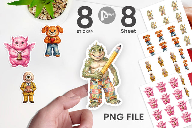 Sticker UglyCute 70s Monster Teacher Sublimation artnoy 