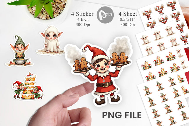 Sticker UglyCute Christmas Bake-Off Disaster Sublimation artnoy 