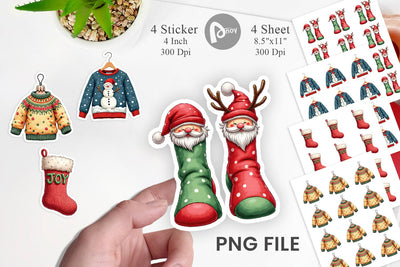 Sticker UglyCute Christmas Sweaters Sublimation artnoy 