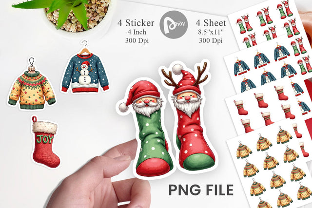 Sticker UglyCute Christmas Sweaters Sublimation artnoy 