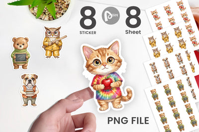 Sticker UglyCute Groovy Animal Teacher Sublimation artnoy 