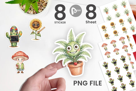 Sticker UglyCute Groovy Plant Teacher Sublimation artnoy 