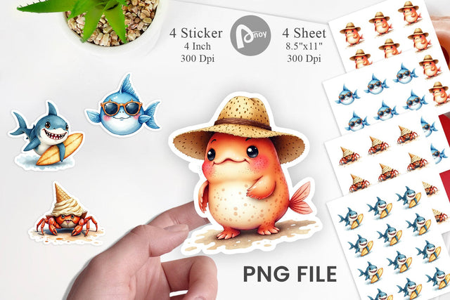Sticker UglyCute Ocean Oddities Sublimation artnoy 