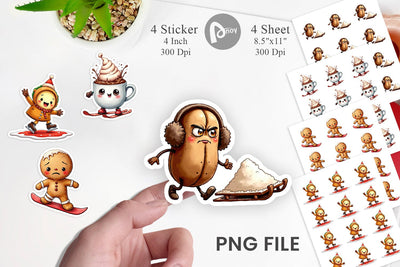 Sticker UglyCute Winter Food & Drinks Sublimation artnoy 