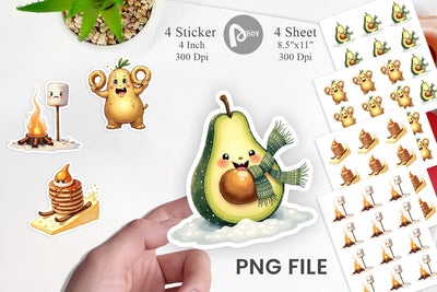 Sticker UglyCute Winter Food & Drinks Sublimation artnoy 