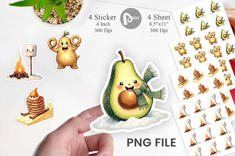 Sticker UglyCute Winter Food & Drinks Sublimation artnoy 