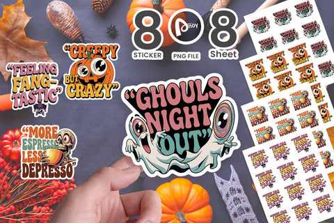 Sticker Unhinged Chaotic Retro Halloween Sublimation artnoy 