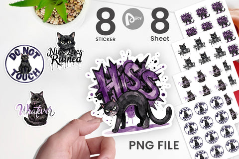 Sticker Unimpressed Black Cat Quote Sublimation artnoy 