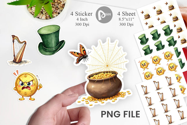 Sticker Unlucky Charms Retro Sublimation artnoy 