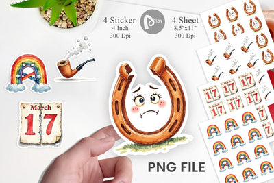 Sticker Unlucky Charms Retro Sublimation artnoy 